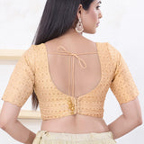 Pastel Gold Tissue Embroidered Blouse