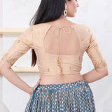 Golden Cream Shimmer Embroidered Blouse