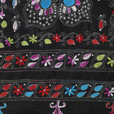 Black Blended Silk Kantha Stitched Saree