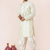 Pale Green Silk Blend Embroidered Dhoti Set