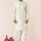 Pale Green Silk Blend Embroidered Dhoti Set