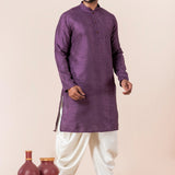 Purple Silk Blend Embroidered Dhoti Set