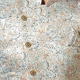 Ceramic White And Cream Cotton Blend Printed Sherwani Set