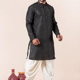 Black Silk Blend Embroidered Dhoti Set