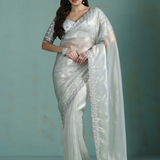 Soft Silver Solid Silk Saree
