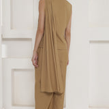 Tan Brown Shimmer Chinnon Skirt Set