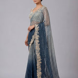 Sapphire Blue Sequin Embroidery Saree