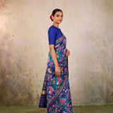 Royal Blue Animals Motif Patola Saree