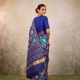 Royal Blue Animals Motif Patola Saree