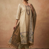 Earthy Pastel Green Chanderi Silk Kurta Set
