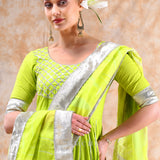 Citrus Green Sunburst Anarkali Set