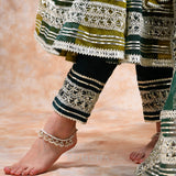Olive Lattice Anarkali Set