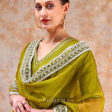 Olive Cutwork Anarkali Set