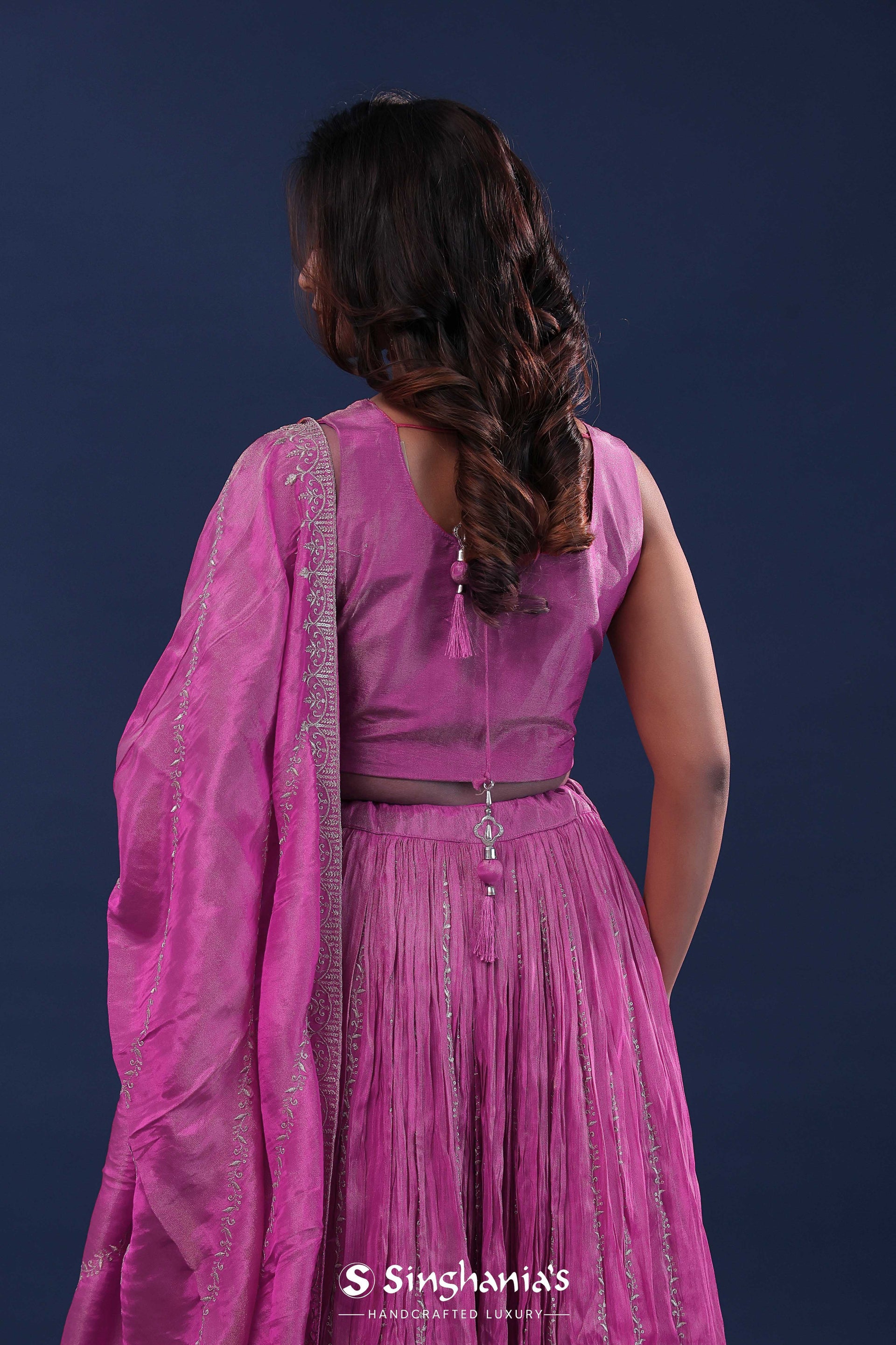 <img> Hopbush Tissue Lehenga Set