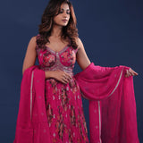 Barbie Pink Chinon Georgette Crush Lehenga Set