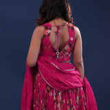 Barbie Pink Chinon Georgette Crush Lehenga Set