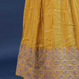 Saffron Yellow Silk Lehenga Set For Both