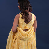 Naples Yellow Organza Lehenga Set
