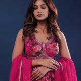 Barbie Pink Chinon Georgette Crush Lehenga Set