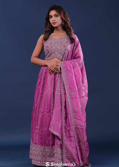 <img> Hopbush Tissue Lehenga Set
