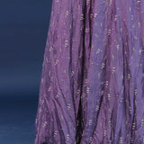 Amethyst Purple Crepe Lehenga Set With Organza Slit