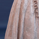 Light Beige Raw Silk Lehenga Set With Netted Dupatta