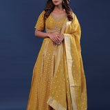Mustard Yellow Banarasi Lehenga Set