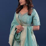 Pale Blue Banarasi Lehenga Set