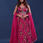 Barbie Pink Chinon Georgette Crush Lehenga Set