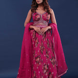Barbie Pink Chinon Georgette Crush Lehenga Set