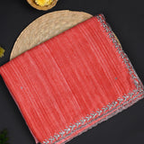 Dual Pink Embroidered Dupion Silk Saree