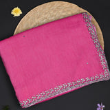 Royal Pink Embroidered Silk Saree