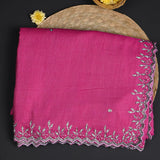 Rich Pink Embroidered Silk Saree