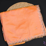 Soft Orange Embroidered Silk Saree