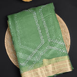 Green Sequin Embroidered Organza Saree