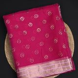 Pink Foil Printed Organza Saree