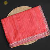 Dual Tone Pink Embroidered Dupion Silk Saree