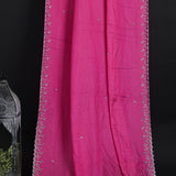 Rich Pink Embroidered Silk Saree