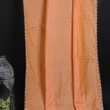 Soft Orange Floral Embroidered Silk Saree