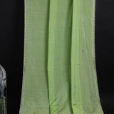 Soft Green Embroidered Cotton Saree