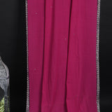 Dark Pink Embroidered Khadi Saree