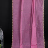 Rose Pink Embroidered Chanderi Saree