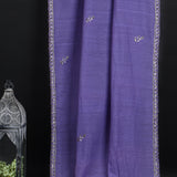Classy Purple Embroidered Khadi Saree