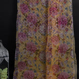 Multicolour Floral Printed Organza Saree
