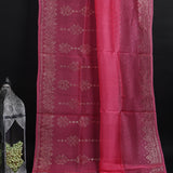 Raspberry Pink Foil Printed Organza Saree