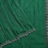 Teal Green Embroidered Silk Saree