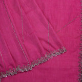 Dark Rose Pink Embroidered Silk Saree