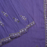 Classy Purple Embroidered Khadi Saree