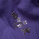 Classy Purple Embroidered Khadi Saree