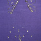 Classy Purple Embroidered Khadi Saree
